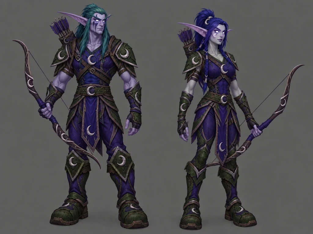 Night Elf Ranger character designs